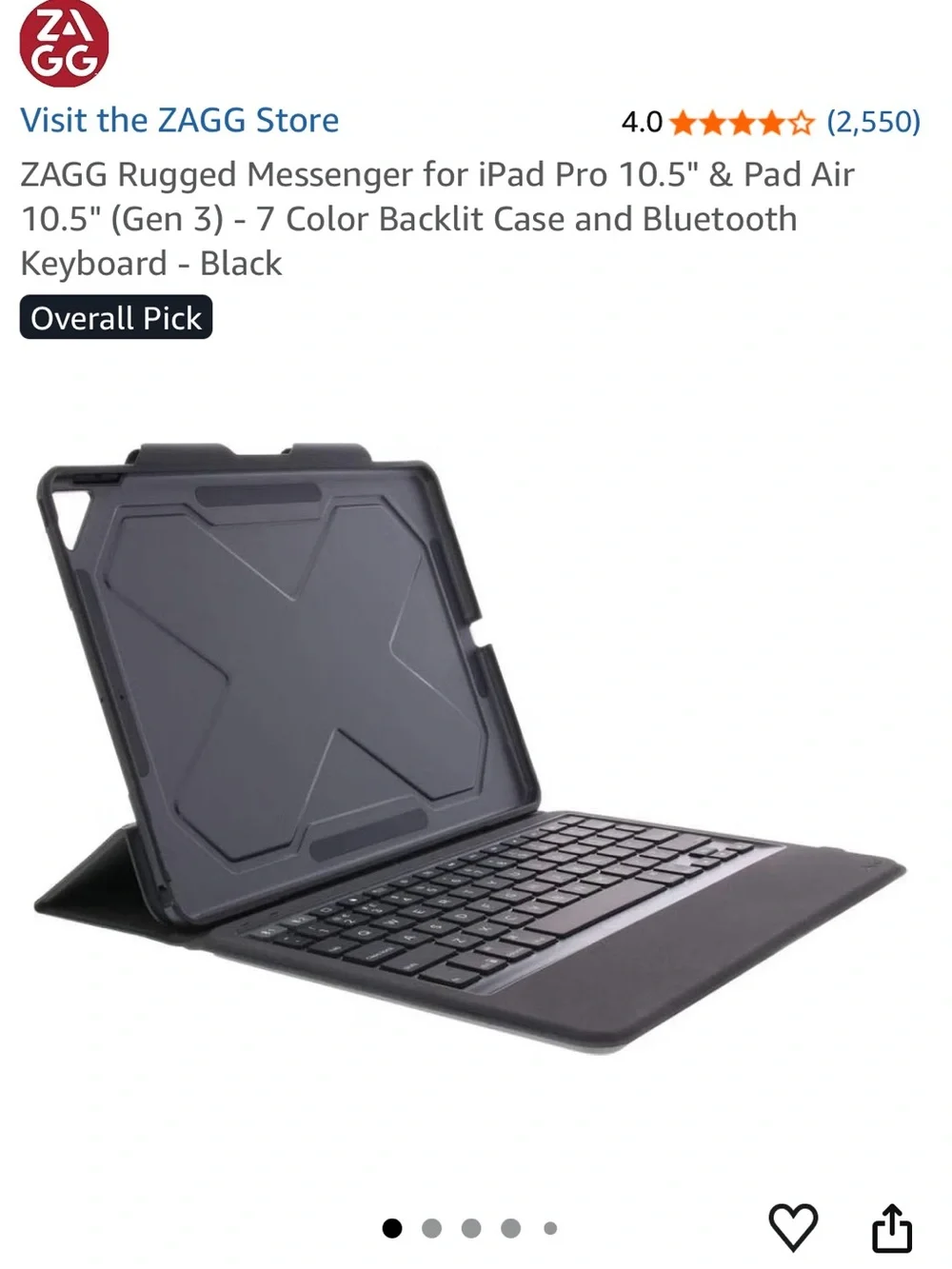 Apple Pencil & ZAGG Rugged Messenger for iPad Pro 10.5